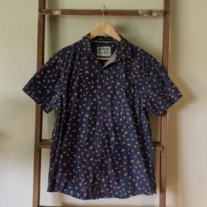 Floral men's short sleeve button down